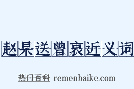 赵杲送曾哀近义词是什么意思的图片